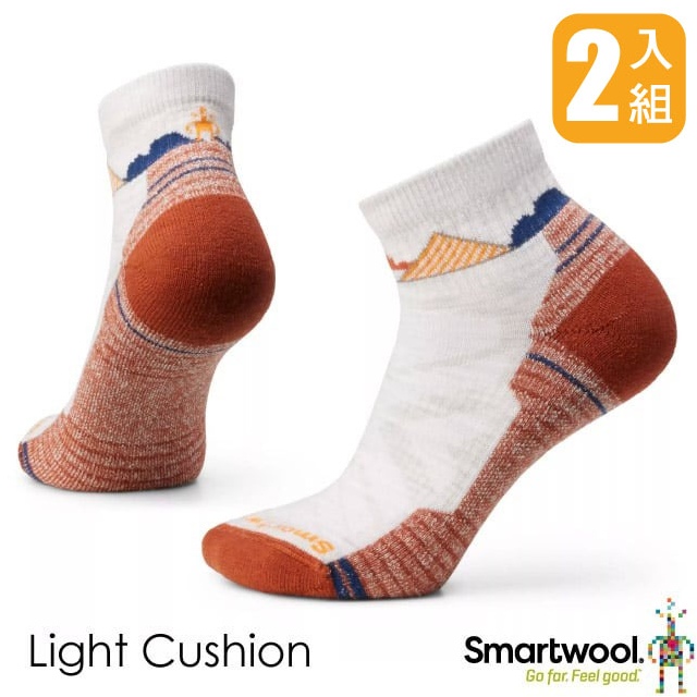【SmartWool】女 美麗諾羊毛 機能戶外全輕量減震低筒襪-峽谷印花(2雙入)SW002177-069 塵灰色✿30E010